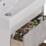 Тумба LEMARK COMBI 80 см под раковину, подвесная/напольная, 2 ящика, фасад Бетон, корпус белый глянец LM03C80T-Beton